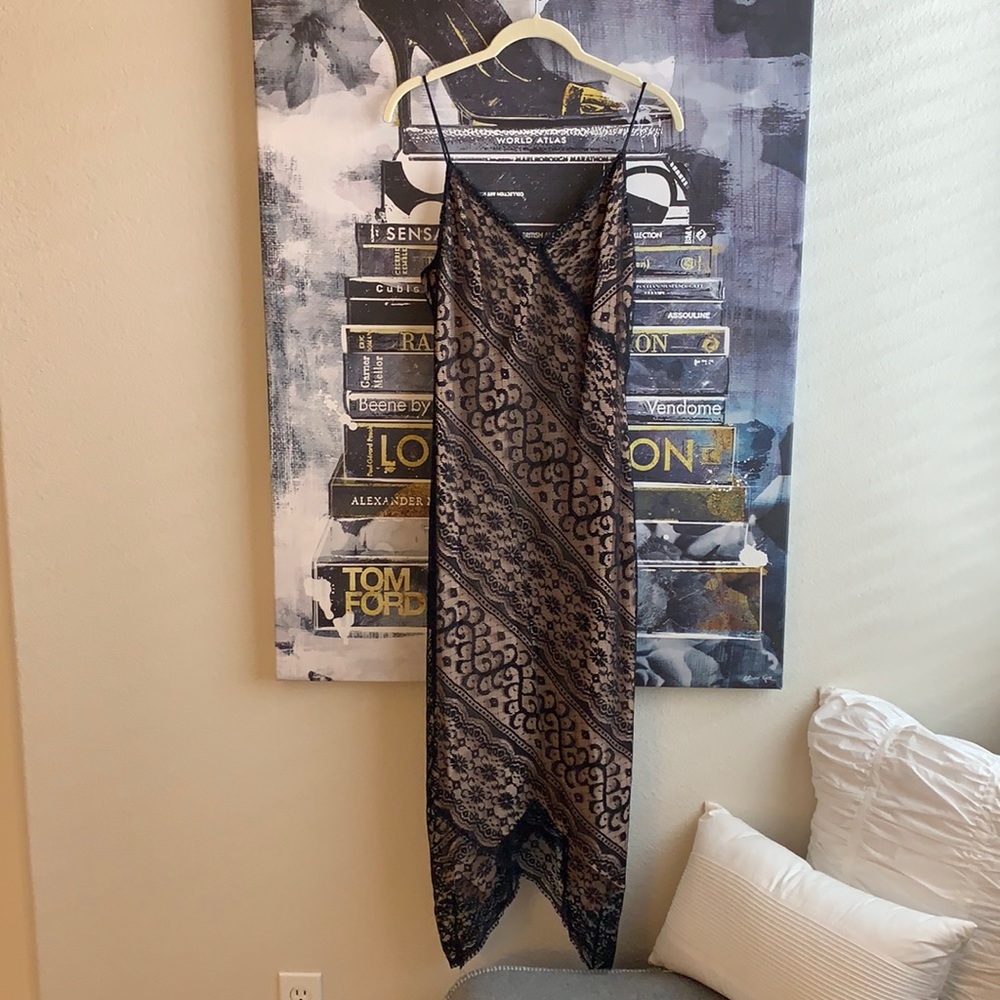 Black Lace Midi Dress